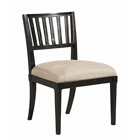 "First Play" Dining Side Chair with Open Slat Back and Upholstered Seat